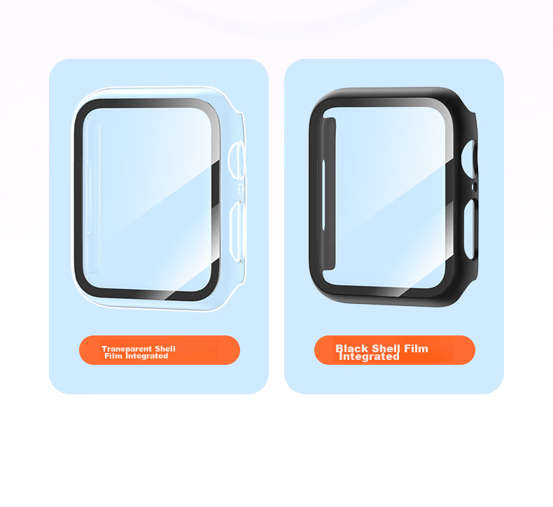 CangHua Apple Watch Protective Case and Tempered Glass Screen Protector for Apple iWatch S9/S8/S7 45mm Full Coverage Scratch-Resistant Black 4
