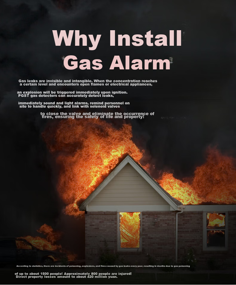 PGST Gas Alarm, Natural Gas Detector, Coal Gas Leak Alarm, Household Kitchen Natural Gas Detector, R03 5