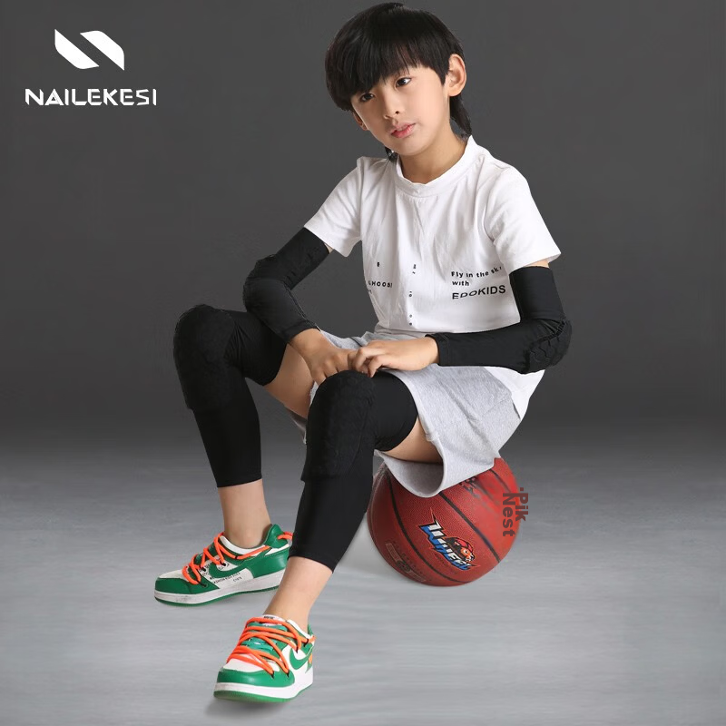 Nailikes Sports Kids Knee Pads Goalkeeper Basketball Soccer Honeycomb Impact Protection Training Leg Guards Summer Lightweight Anti-Fall