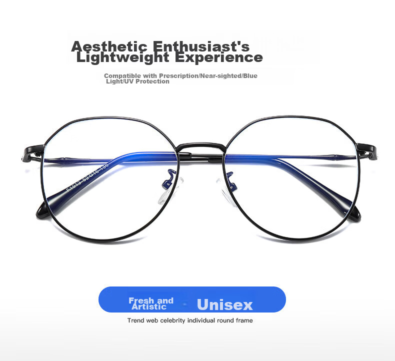 Boshide Blue Light Blocking Glasses Prescription Eyewear Protective Non-Prescription Glasses Natural Look Black Silver Frame 2