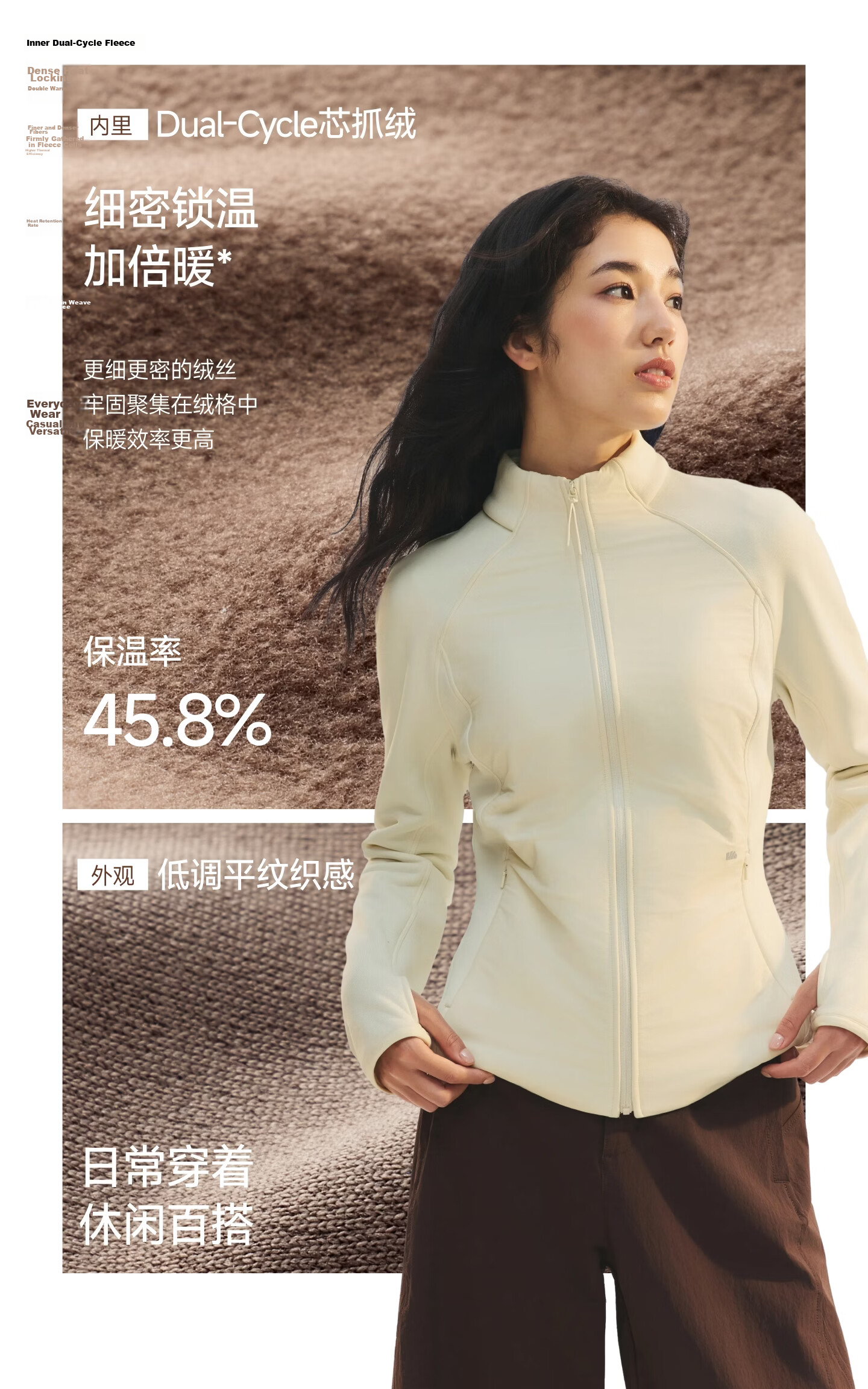 Beneunder Women's Fleece Jacket Mid-Warm Windproof Outdoor Wearable Machine Washable PM128 7