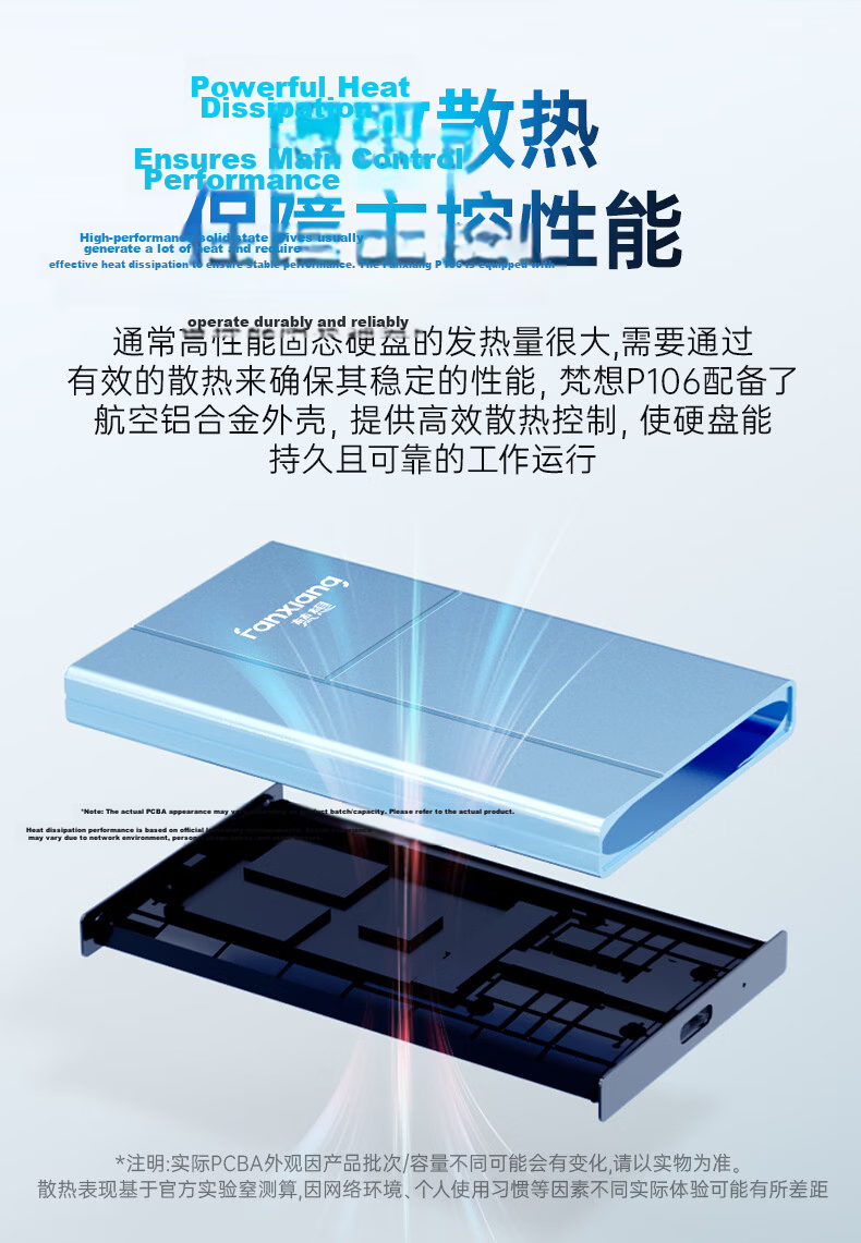 FANXIANG 500GB Portable Solid State Drive (PSSD), Type-C USB 3.2 High-Speed Reading 1000MB/S, Direct Phone Connection, Laptop External Hard Drive PS1008 6