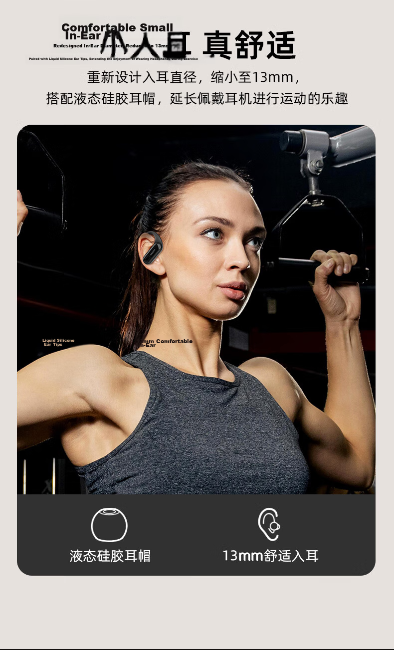 Dakang Athlete TWS True Wireless Sports Bluetooth Earphones Waterproof Ear-Hook In-Ear Headphones Dual Ear 5.3 Music Compatible with Apple Huawei Android Xiaomi Black 6