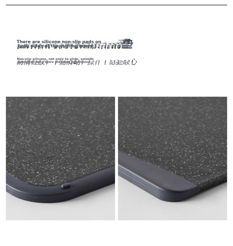 LOCK&LOCK Antibacterial Mold-Resistant Non-Slip Double-Sided Plastic Household Cutting Board, Spill-Proof Chopping Board, Dough Rolling, Fruit and Vegetable Cutting Board, Black, Medium Size 9