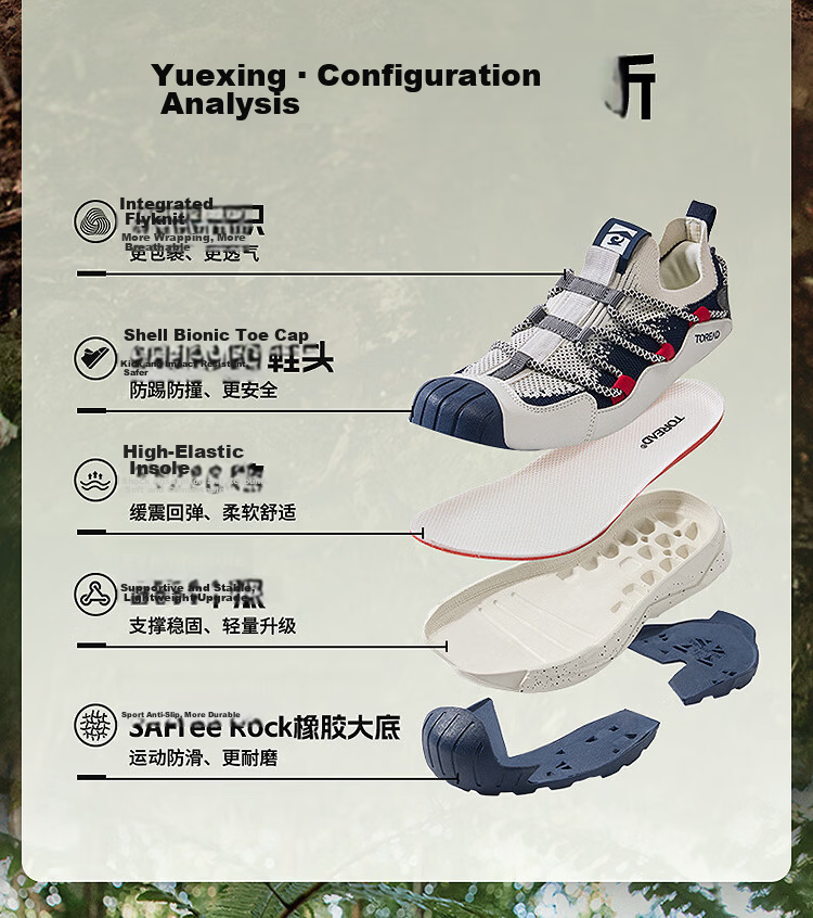 TOREAD [Yuexing] Children's Sports Shoes Boys and Girls Big Kids Spring Summer Bread Toe Hiking Shoes Light Green Gray Size 34 2