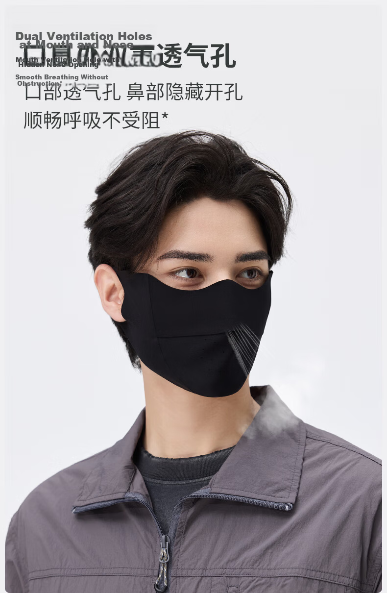 MISSION UV Ice Silk Sunscreen Mask Men's Cycling Mountaineering Summer UV Protection Breathable 3D Full Face Sun Shield 5