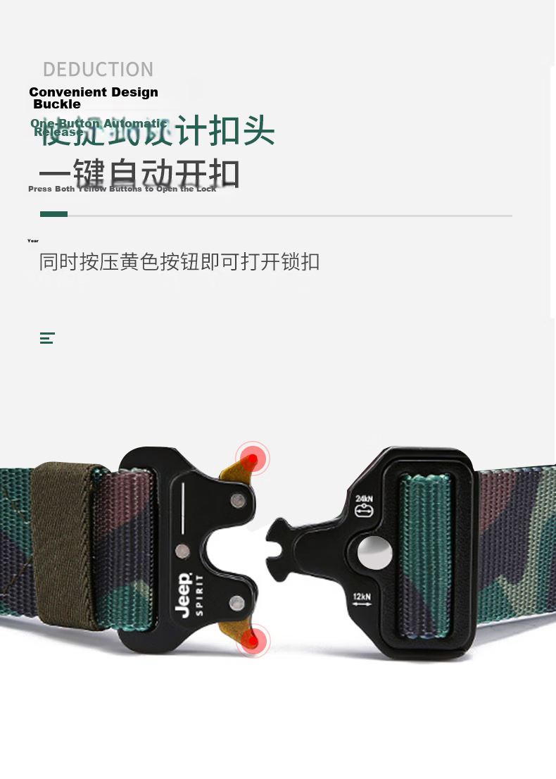 JEEP SPIRIT Magnetic Buckle Functional Belt for Men, Casual Outdoor Canvas Woven Nylon Canvas Military Training Belt 4