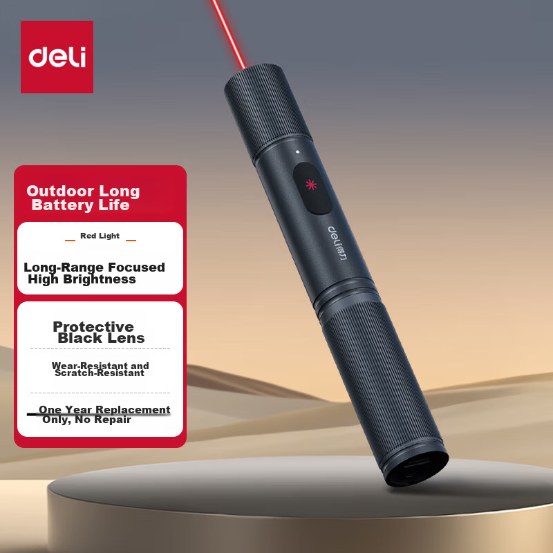 Deli Laser Pointer Outdoor Laser Pen Electronic Pen Sand Table Real Estate Sales Office Special Laser Pointer Cat Teaser Red Light Laser Pointer