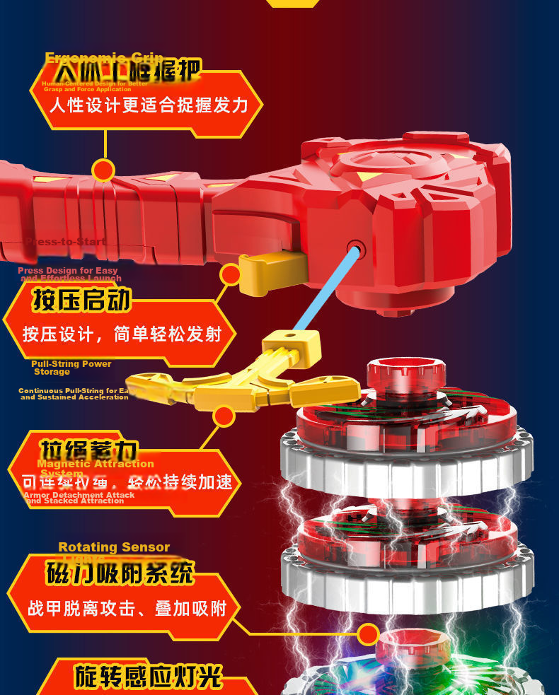 Lezhe Double Player Battle Beyblade Toy Children's Battle Arena Set Alloy Version Explosive Armor Strong Attack Launchable 3