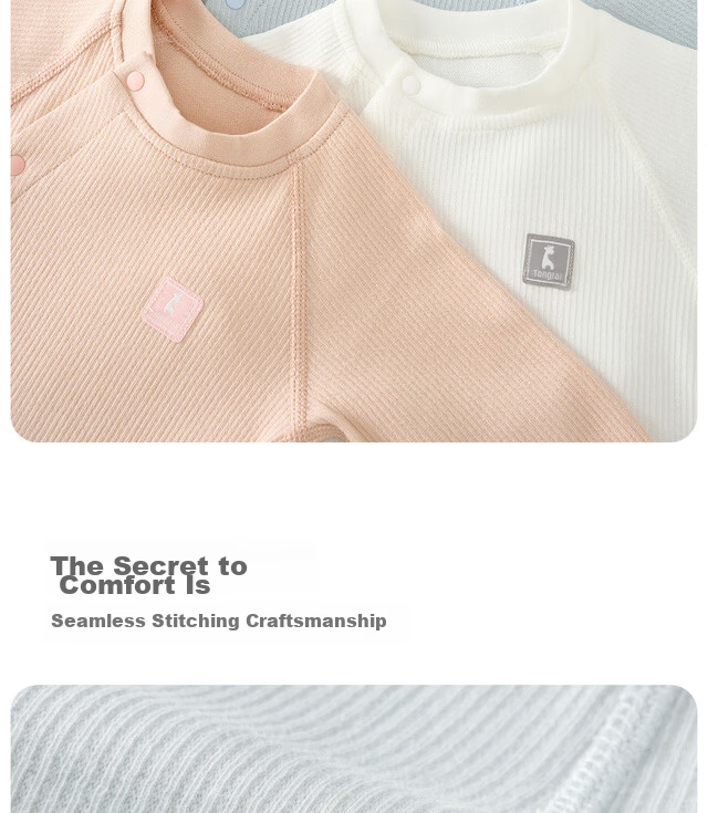 TONGTAI Four Seasons 1-18 Months Baby Clothes Side-Opening Bodysuit TS21J222 Pink 73cm 12