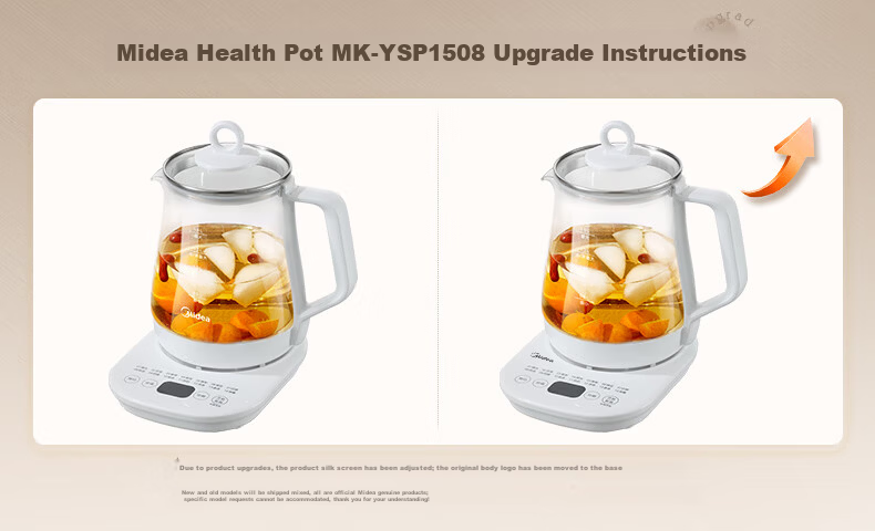 Midea 1.5L Automatic Health Pot Electric Tea Kettle 12H Constant Temperature Water Boiler 11-Level Temperature Control Baby Milk Warmer 316L Stainless Steel Electric Kettle MK-YSP1508 15