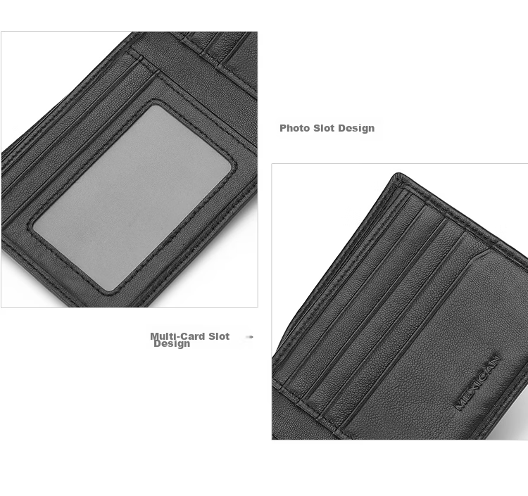 MEXICAN Men's Lambskin Wallet Short Horizontal Multi-Card High-End Gift Box Birthday Present for Men and Dad 9