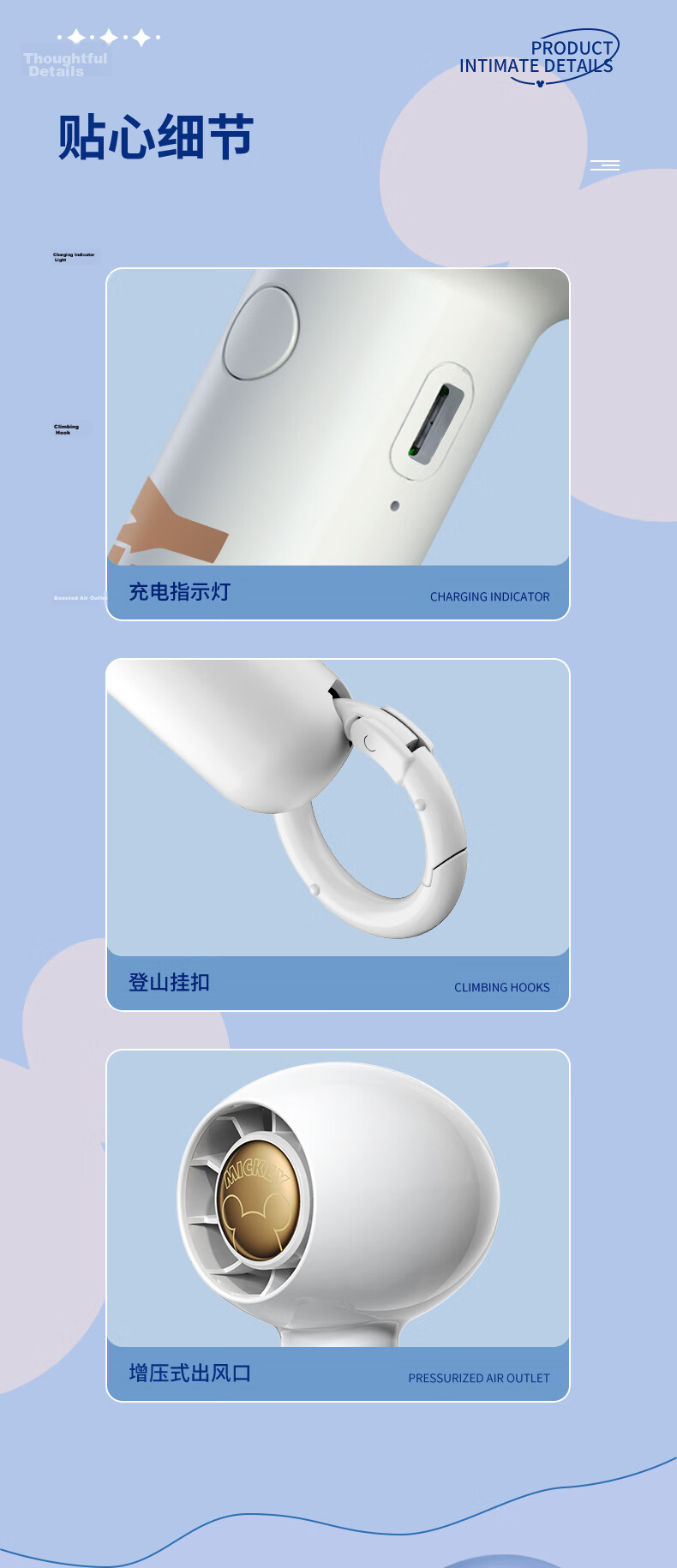 DISNEY Desktop Fan Small Portable USB Rechargeable Mini Fan High Power Long Battery Life Cooling Fan for Students Dorm Office Z02 Judy 12