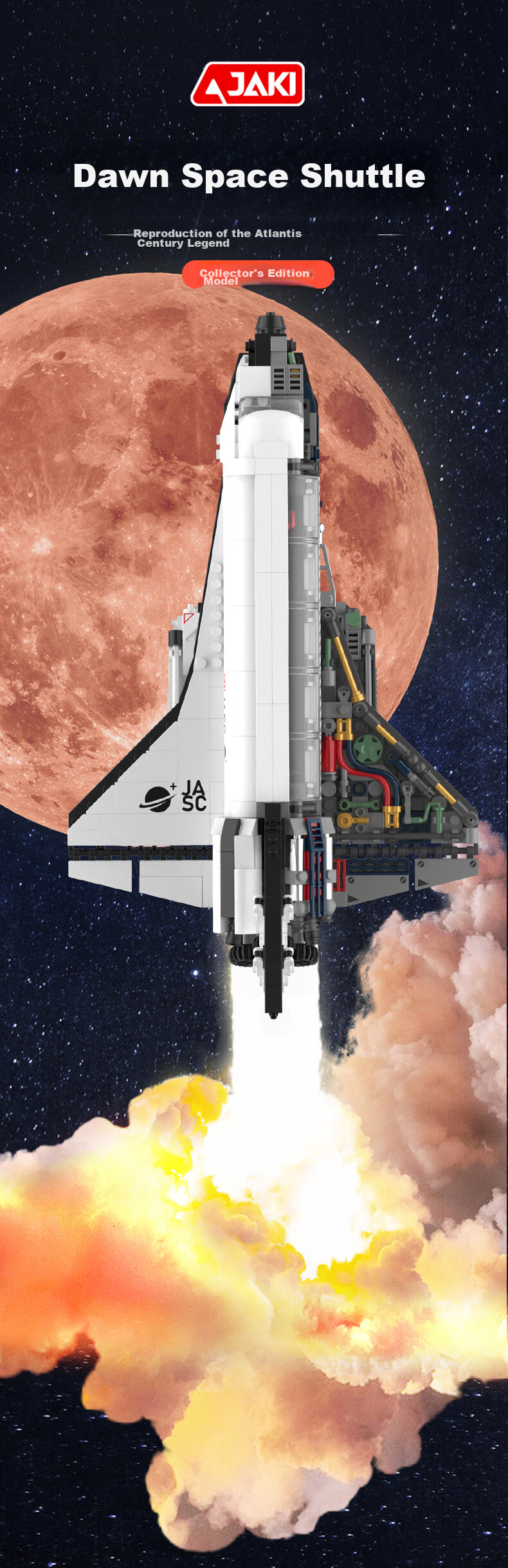 JAKI Building Blocks Dawn Space Shuttle Model Toy for Kids Ages 6-12 Birthday Children's Day Gift 1