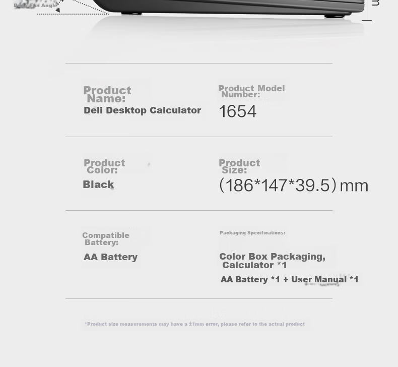 Deli Metal Panel Desktop Calculator, Dual Power Supply, Slim And Lightweight Body, Modern Office Style, 12-Digit Large Screen Display, TE309 Dark Gray 18