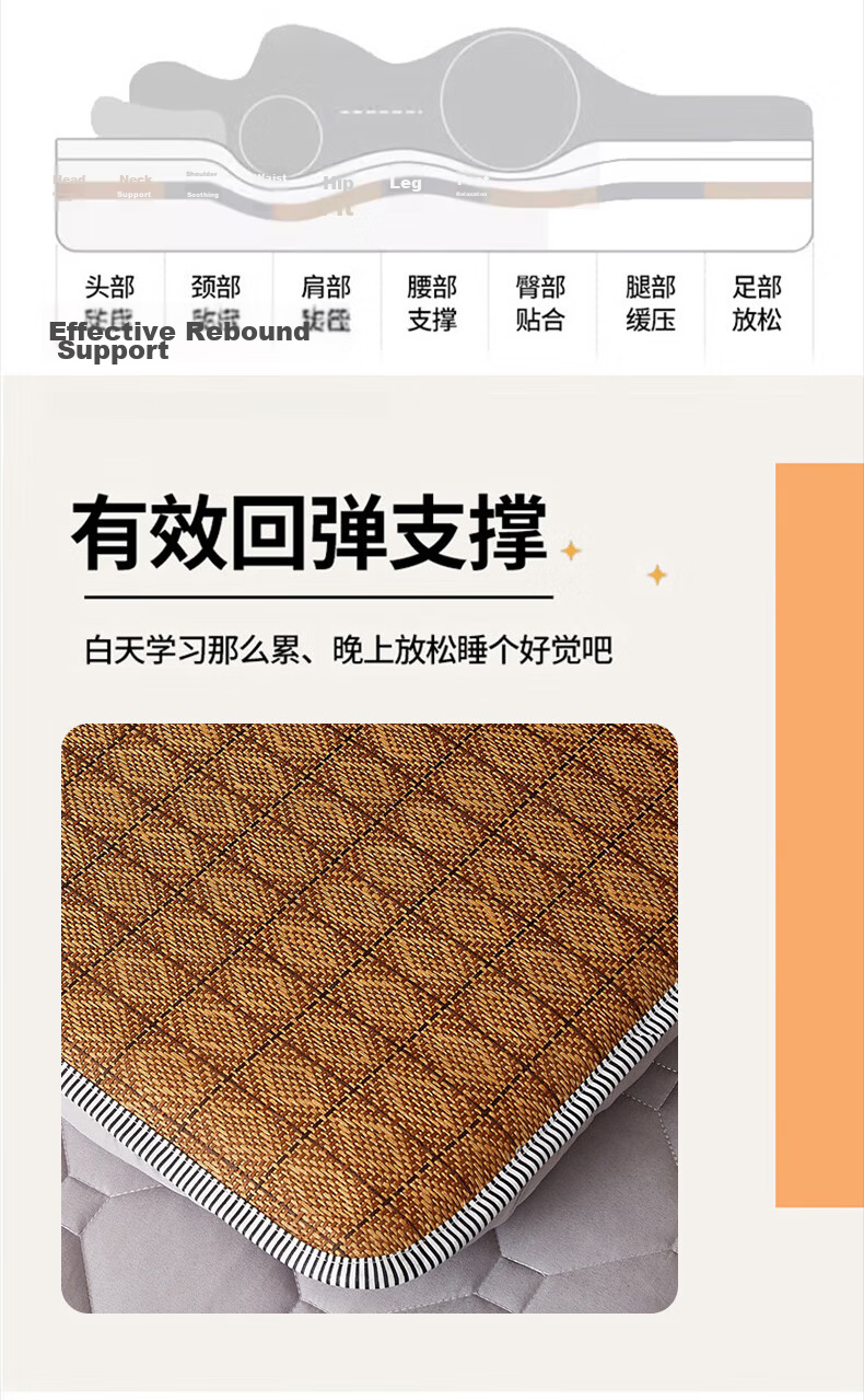 AVIVI Mattress, Dormitory Skin-Friendly, Single Bed Mattress, Thin Mattress, Tatami Mat, Bedding, Simple Gray, 90*200cm 9