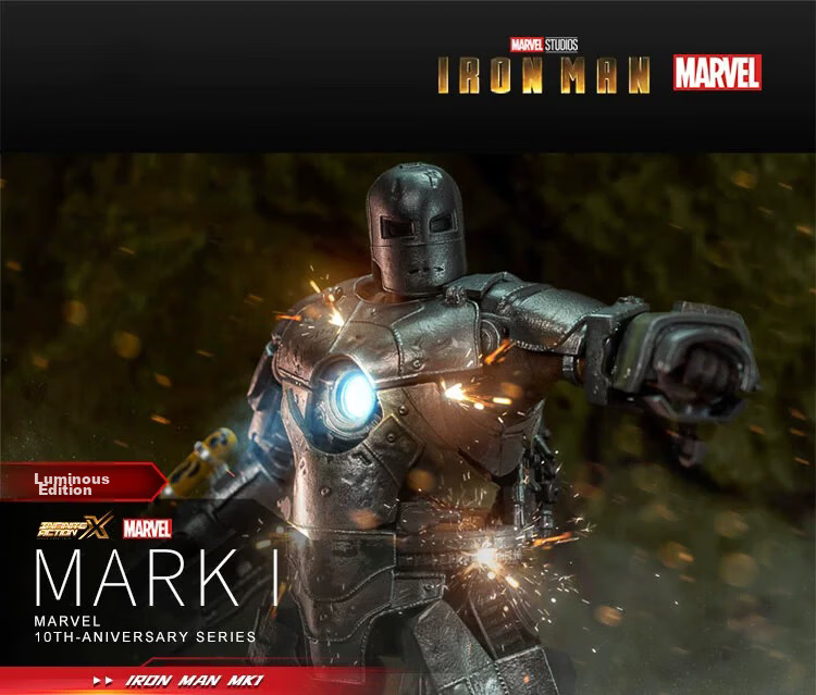 Marvel Iron Man Action Figure Light-Up Version MK3 Model Display Piece Gift for Boys' Birthday 1