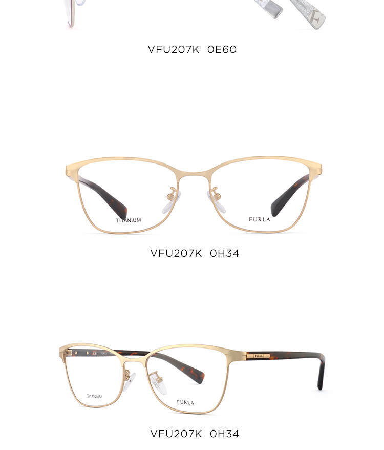 FURLA Women's Full-Frame VFU254 Fashionable Commuter Myopia Optical Glasses Frame 530891 Optical Glasses 5