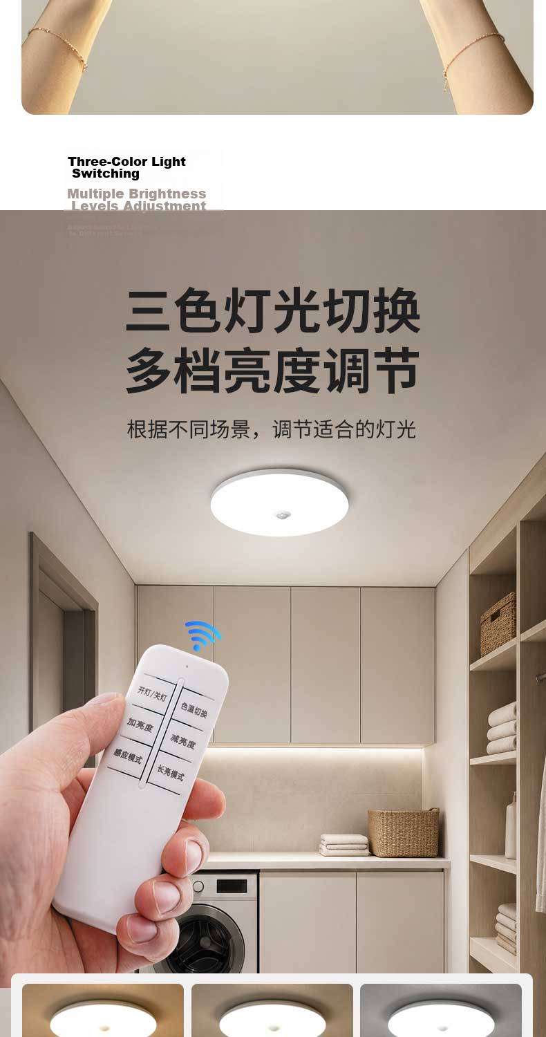LABOT Ultra-thin LED Waterproof Ceiling Light Round Dustproof Moisture-proof Insect-proof Bathroom Balcony Bedroom Corridor Lamp 20W White Light 7