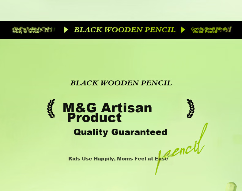 M&G Stationery HB Pencil Black Wood Small Green Hexagonal High-End Pencil for Primary Students Marking Pencil Exam Special Back-to-School Handwriting Drawing 10pcs/Box AWP32019 7