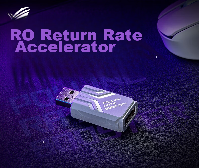 ROG Booster Rate Accelerator, Up to 8K Rate, Reduces Latency, Improves Accuracy, Compatible with Multiple ROG Keyboards/mice, White 1