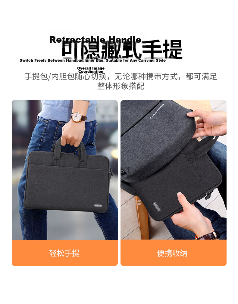 Ugreen Laptop Tablet Sleeve Bag Large Capacity 13.9 Inch Compatible with Apple MacBook Neo/Pro/Air Huawei Lenovo Xiaomi Asus 5