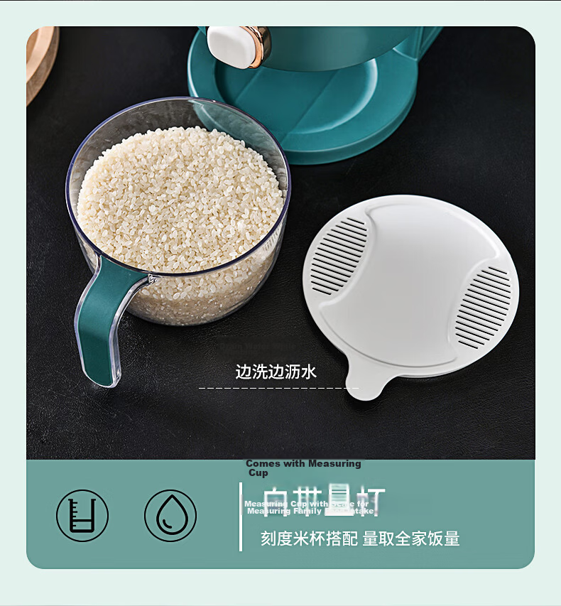 JEKO&JEKO Rice Storage Container, Insect-Proof And Moisture-Proof, Food-Grade Sealed Automatic Rice Dispenser, Rice Bin Storage Box, Light Gray, 20 Jin Capacity 9