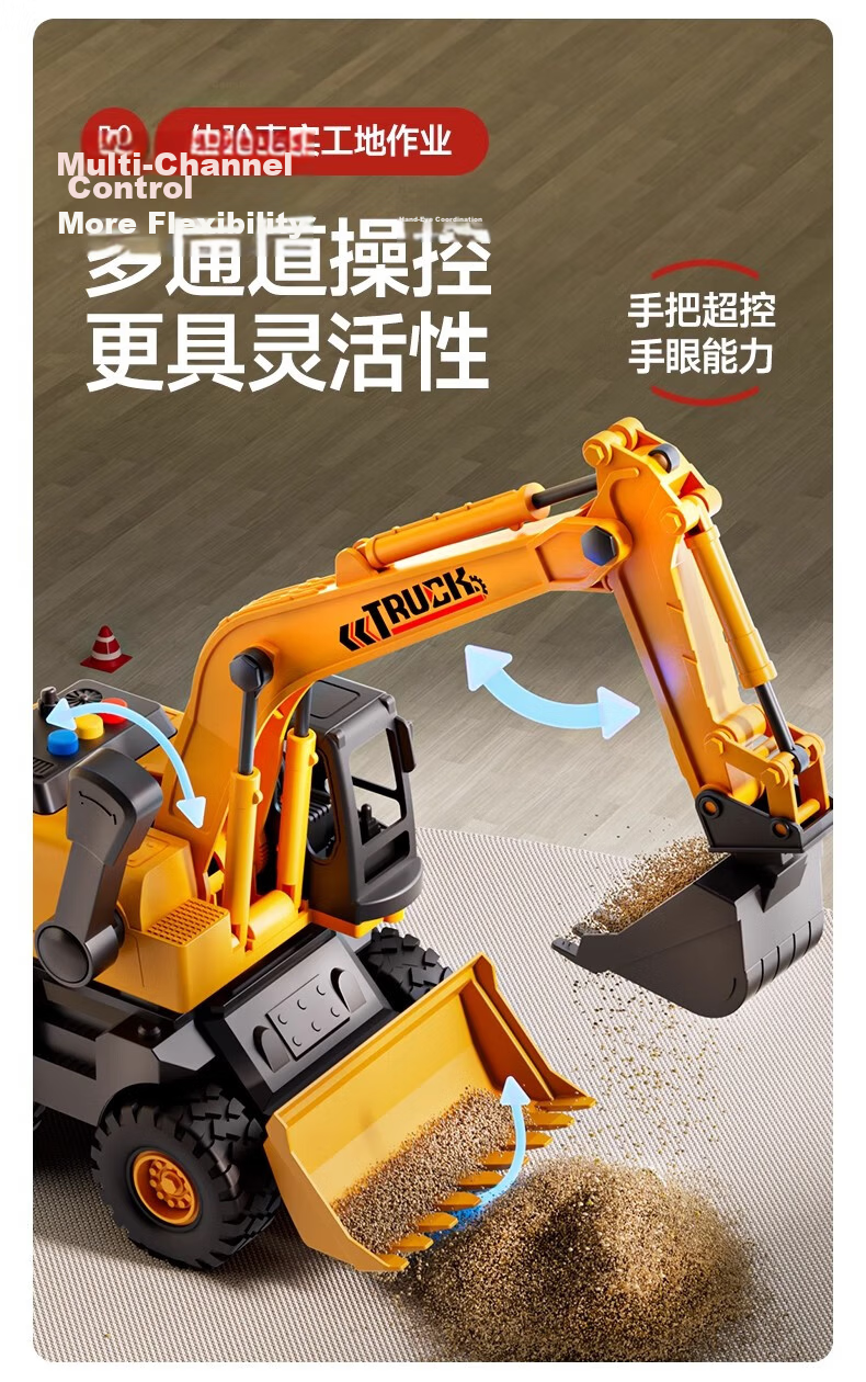 Mabaozibao Flip Truck Toy, Extra Large Truck Model, Children's Construction Vehicle, Boys' Toy for Ages 1-3 Years Old, 2-Person Car Set 6