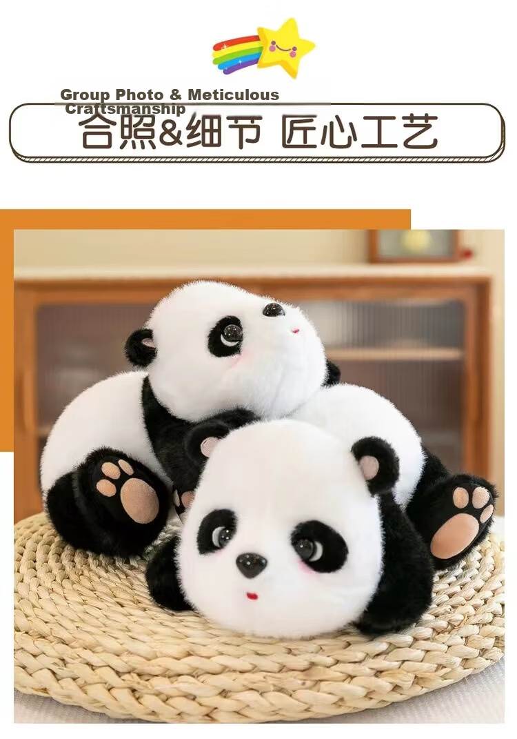 Wozhi Giant Panda Plush Toy, Realistic Baby Panda Doll, Stuffed Animal, Birthday Gift for Girls 6