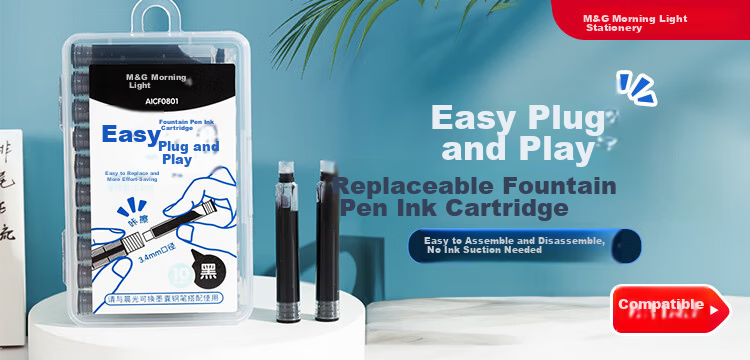 M&G Stationery Elementary School Student Fountain Pen for Back-to-School Handwriting Practice, Correct Posture, Fine Nib, Suitable for Boys and Girls Beginners, Grade 3 EF Nib Signature Pen, Single Pe 1