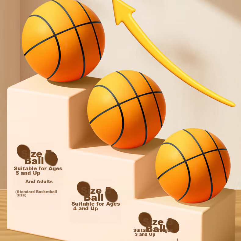 COODORA Silent Basketball, Noiseless Basketball for Children, Indoor Soundproof Foam Ball, Size 5 Training Large Toy, Birthday Gift 12