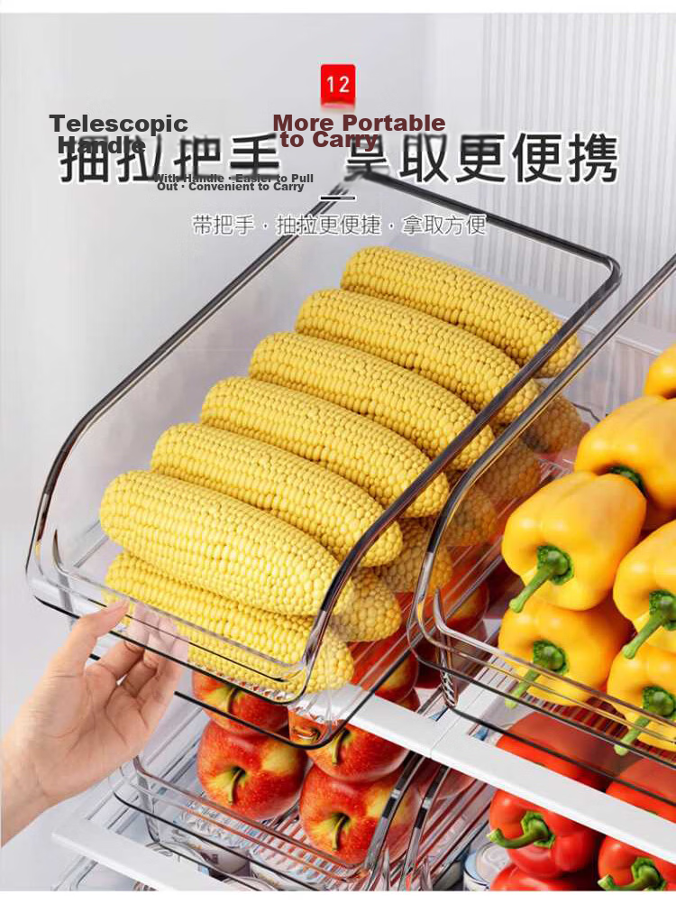 KATEI STORY Japanese Style Refrigerator Storage Box Drawer Fresh-Keeping Food Grade Vegetable Egg Freezer Organizer 11