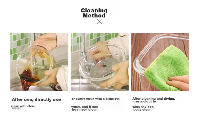 Creative Heat-resistant Glass Food Storage Box for Office Workers Microwave Lunch Box Refrigerator Storage Bento Box 700ml*2 24