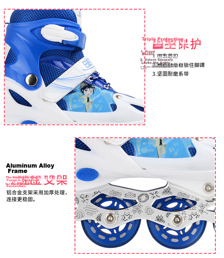 EVERVON Roller Skates for Children, Inline Skates for Boys And Girls, Roller Skates with Protective Gear And Helmet, Size S Fits 31-34 Cm 7
