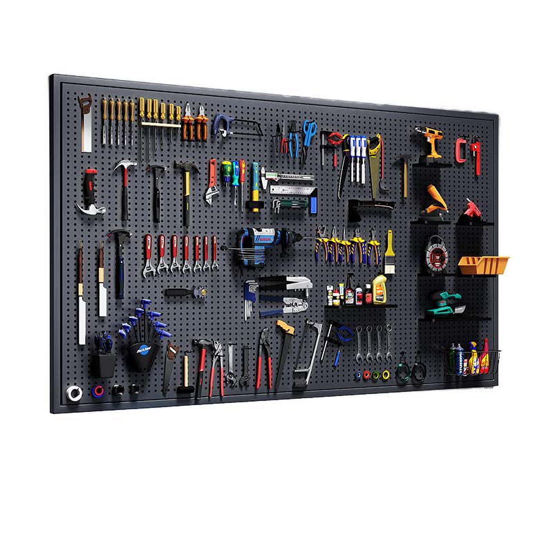 Xiaojiangcai Hardware Tools Pegboard Wall Mounted Display Storage Rack Customizable Shelf Dormitory Living Room Wall 80*100 Black
