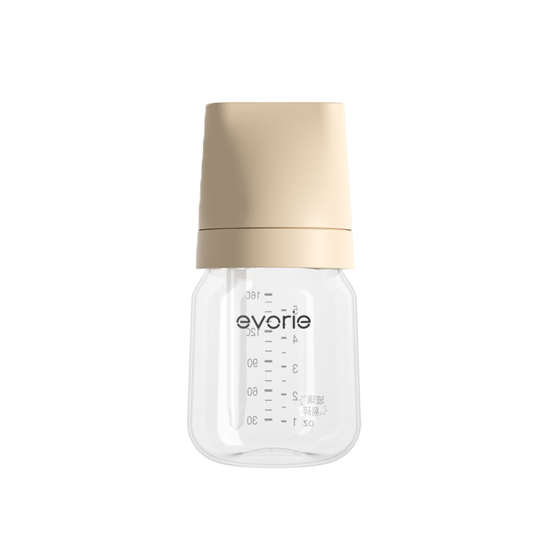 Evorie Premium Anti-Colic Baby Bottle Glass S Size 160ml for Newborns (0-3 Months)