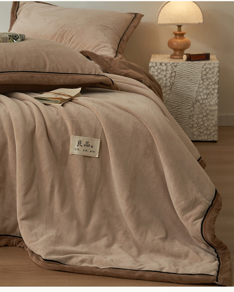 Wuyinliangpin Double-Sided Winter Milk Velvet Blanket, Office Nap Thickened Throw, Nordic Style Towel Blanket, 200*230cm 9