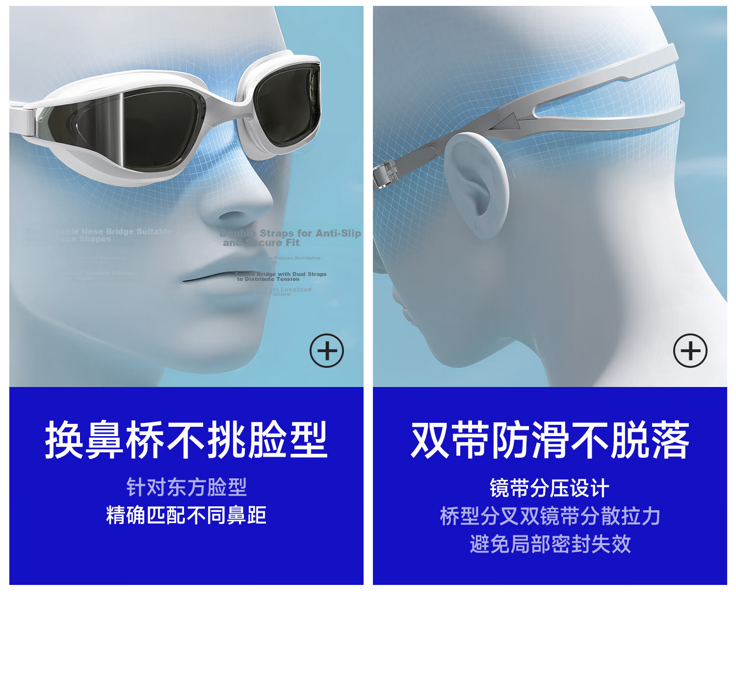 MIZUNO Swimming Goggles for Men And Women, Adult Large Frame Swim Glasses, Myopia Swimming Cap Set, Waterproof Anti-Fog Swimming Equipment B60 White 600 15
