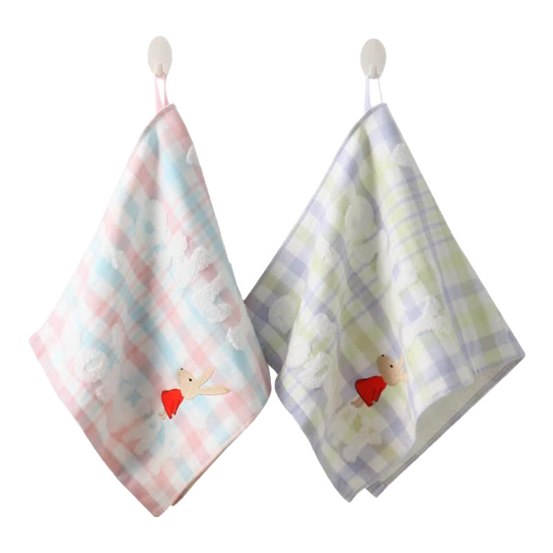 Jinhao A-Class 100% Cotton Face Towels for Children, Antibacterial and Antimildew, Odor-Resistant, 2-Pack