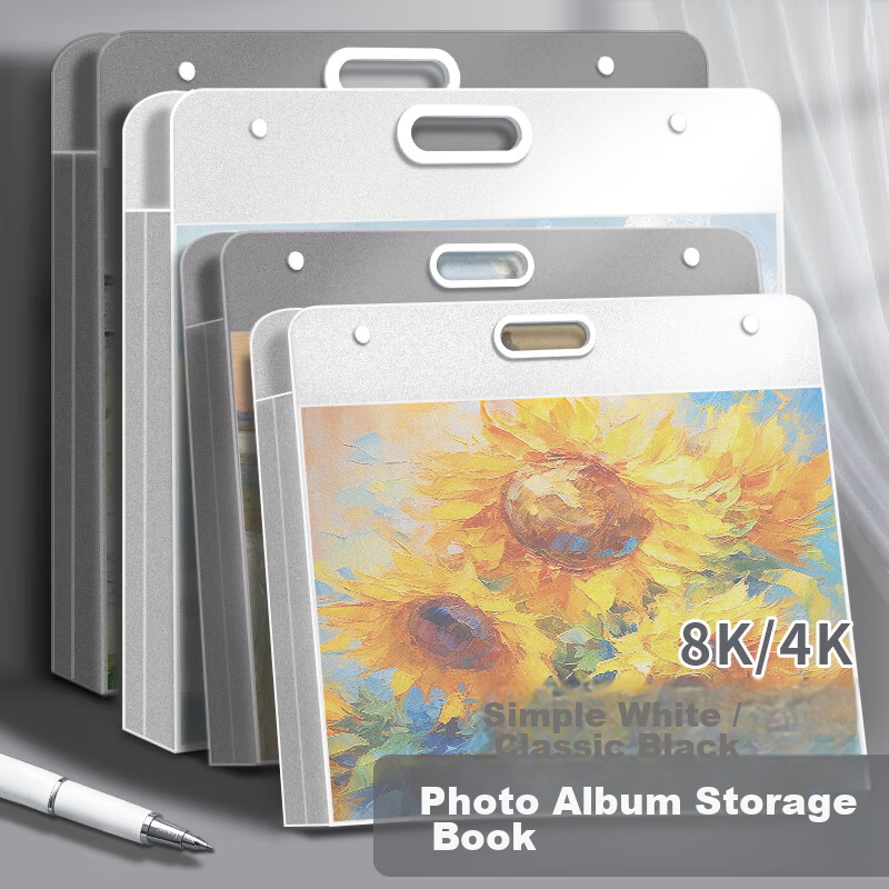 Xinsida Art Portfolio 4K Sketch Drawing Paper Folder A2 Artwork Storage Bag A3 Poster Oil Painting Bag Transparent White for Children Students 1