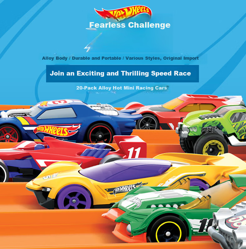 HOT WHEELS (Random Style Delivery), Birthday Gift Racing Car, Hot Traffic Combination, Five-Piece Set, 1806 1