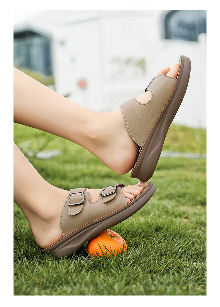 Zulijian Elderly Shoes [520 Gift for Mom] Summer Breathable Sandals Slippers for Women 86117K Beige Size 40 10