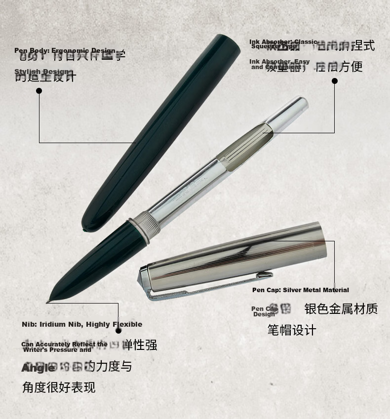 HERO Back-to-School Essential 616 Small Vintage Student Calligraphy Iridium Fountain Pen Ink Pen Set of 6 7