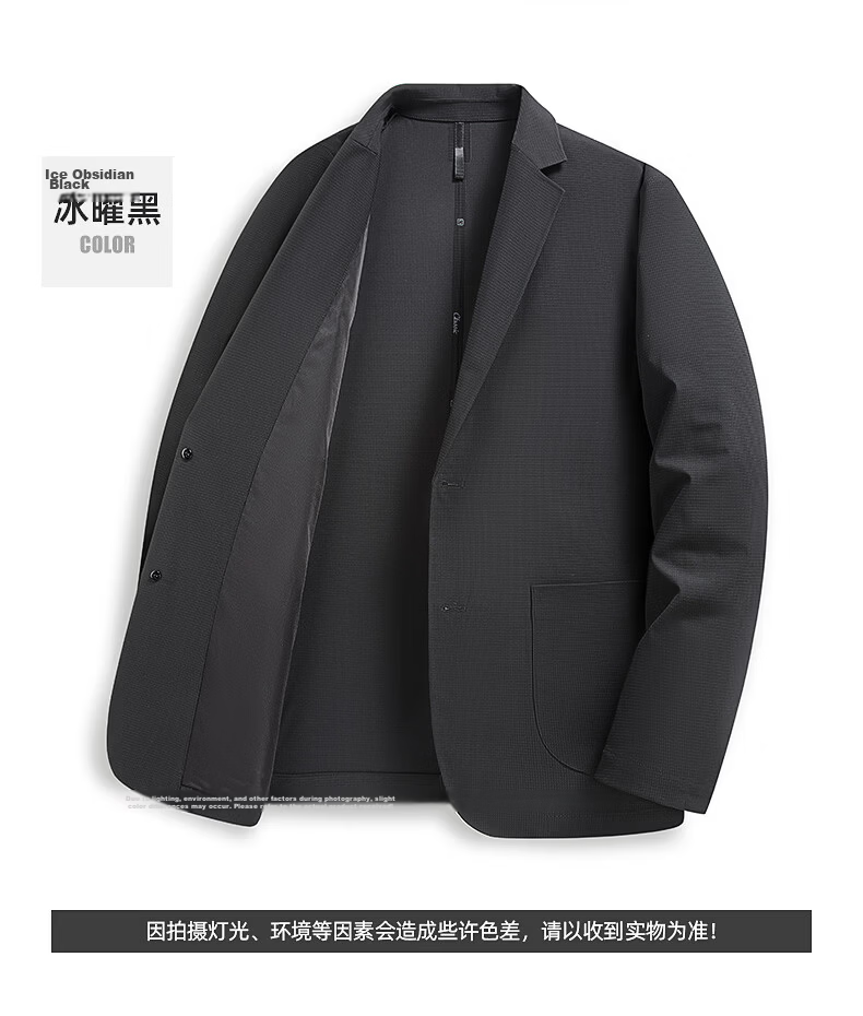 ROMON Ice Silk Sun Protection Men's Waffle Pattern Summer Business Youth High-End Single-Breasted Cooling Suit Jacket JD Self-Operated 26