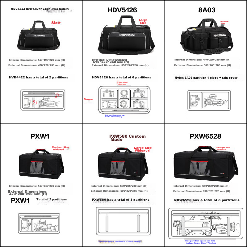 SVATIN HDV5024 Multi-Camera Multi-Lens Professional Photography and Videography Bag Matrix Load-Bearing Camera Bag with Accessories and Laptop Compartment 19