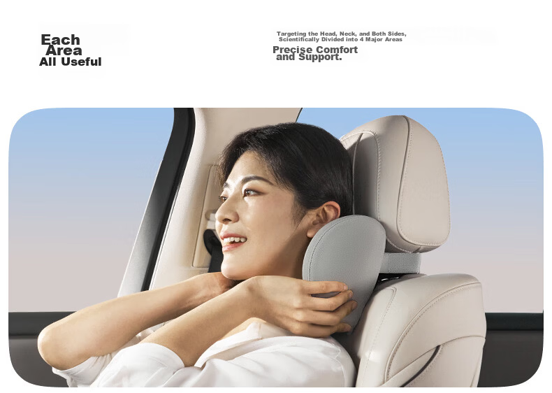 CICIDO Adjustable Car Headrest Neck Pillow Seat Cushion Premium Driver Lumbar Support Pad 7