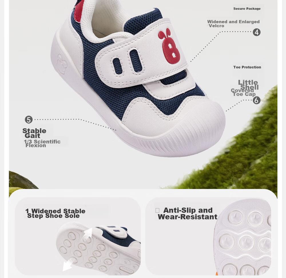BOBDOG Toddler Shoes, Baby Walking Shoes, Soft Sole, Non-Slip, Spring Style, Anti-Collision, Functional Shoes for Boys And Girls, Infant Footwear, Khaki, Size 20 8