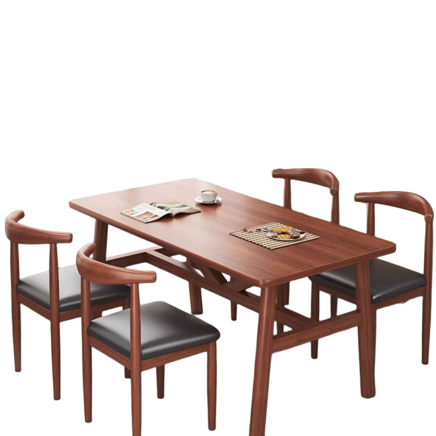 Yimo Nordic Dining Table for Small Apartments, Simple Rectangular Eating Table with Chairs Set for Home Use Or Rental Apartments