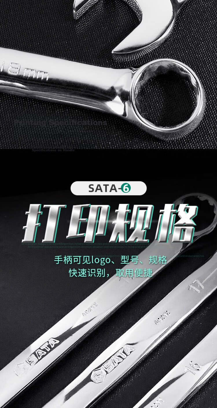 SATA Fully Polished Dual-Use Wrench 30mm 40222 11