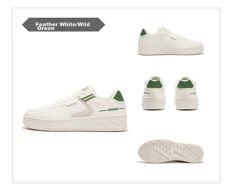 361° Men's Sports Shoes, Air Force One Retro Thick-Soled Heightening White Sneakers, Casual Versatile Skateboard Shoes, 672426611-1 22